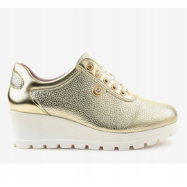 Zapatos deportivos Golden Trendy con cuña JFL662-2 dorado 4