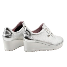 Zapatos deportivos plateados con cuña de moda JFL662-2 gris 3