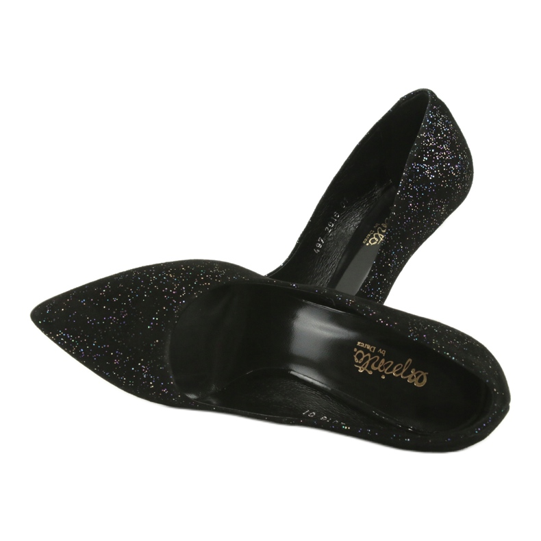 Bombas de cuero en Szpilka 497 Black Espinto negro 5
