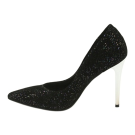 Bombas de cuero en Szpilka 497 Black Espinto negro 2