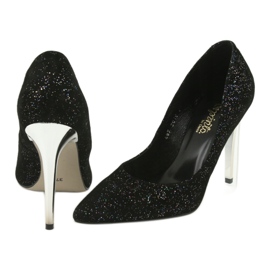 Bombas de cuero en Szpilka 497 Black Espinto negro 4