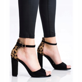 Goodin Zapatos de salón con lunares marrón negro 4