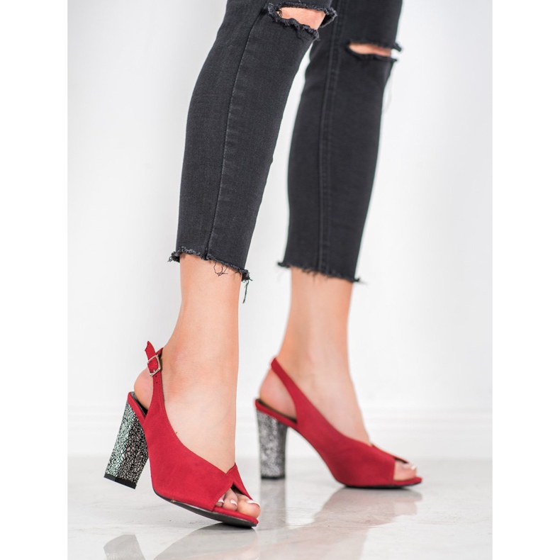 Goodin Sandalias Con Tacón Decorativo rojo 2