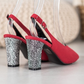 Goodin Sandalias Con Tacón Decorativo rojo 3
