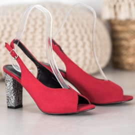 Goodin Sandalias Con Tacón Decorativo rojo 4