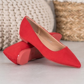 SHELOVET Bailarina De Ante En Spitz rojo 3