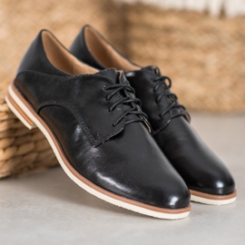 SHELOVET Zapatos negros con cuero ecológico 2