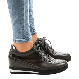 Zapatillas de malla gris en la cuña TL-29 2