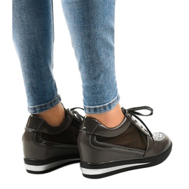 Zapatillas de malla gris en la cuña TL-29 3