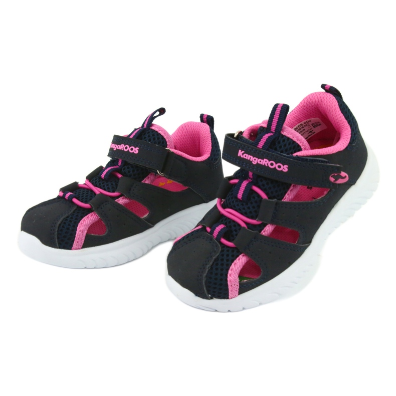 Sandalias velcro KangaRoos 02058 dk navy azul marino rosado 3