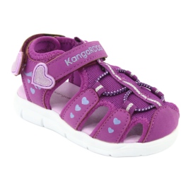 KangaRoos Sandalias niñas con corazones Canguros 02035 púrpura rosa gris 1