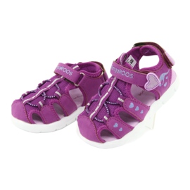 KangaRoos Sandalias niñas con corazones Canguros 02035 violeta rosado gris 3