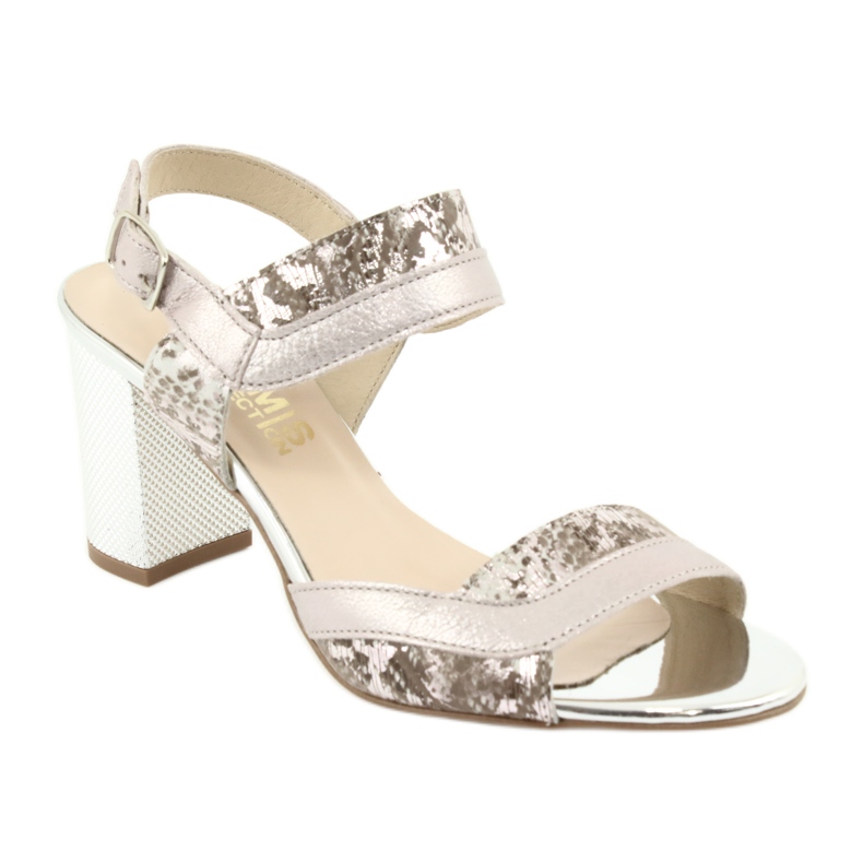 Sandalias en el poste Gamis 3942 beige rosado plata 1