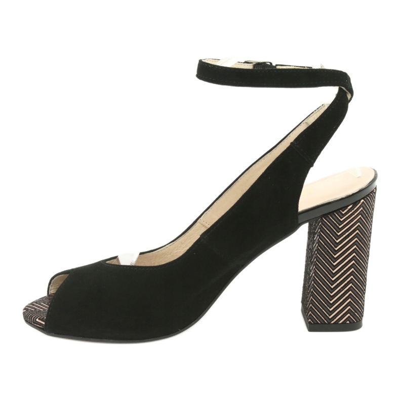 Gamis Sandalias de cuero negro para mujeres Negro 3930 2