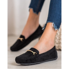 Seastar Mocasines de ante con estilo negro 1