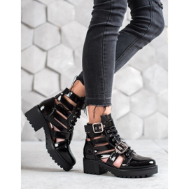Seastar Botas de moda lacadas negro 4