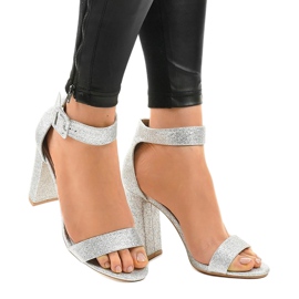 Zapatos de salón plateados con purpurina ZY-161 gris 1