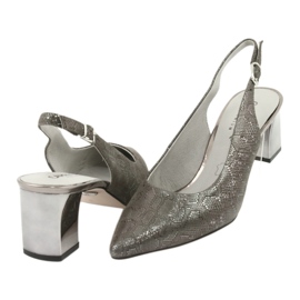 Caprice 29605 Sandalias para mujeres en el pilar, gris brillante 4