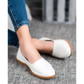 Zapatos VINCEZA de piel sin cordones blanco 4