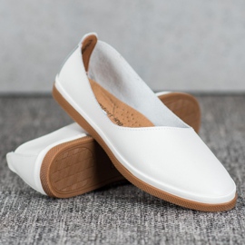 Zapatos VINCEZA de piel sin cordones blanco 1