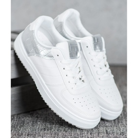 SHELOVET Zapatos con estilo en la plataforma blanco gris 3