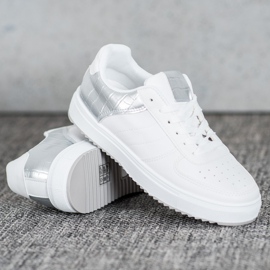 SHELOVET Zapatos con estilo en la plataforma blanco gris 2