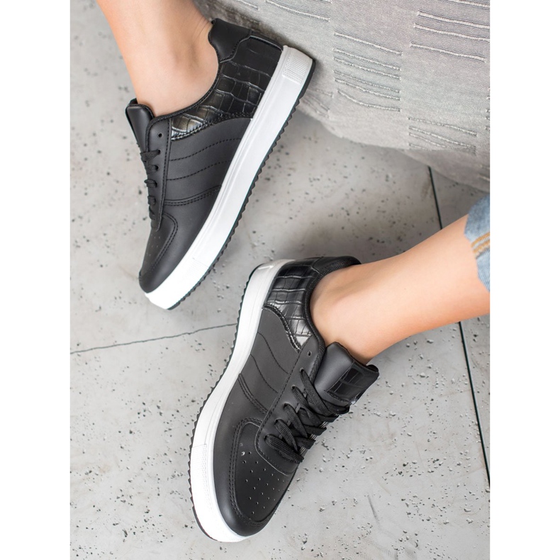 SHELOVET Zapatos con estilo en la plataforma negro 2