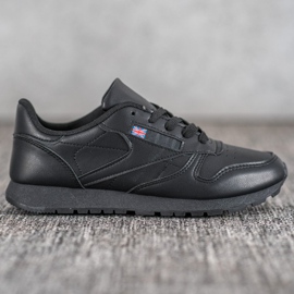 SHELOVET Zapatos atados en cuero ecológico negro 1