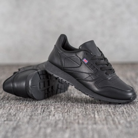SHELOVET Zapatos atados en cuero ecológico negro 4