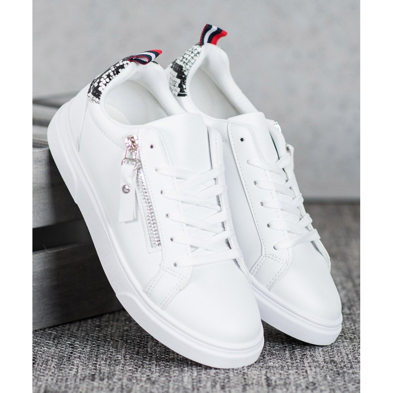 SHELOVET Calzado deportivo con cremallera decorativa blanco 1