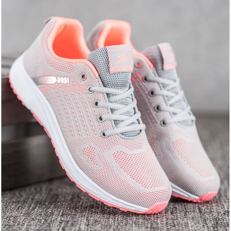 Ax Boxing Calzado deportivo cómodo calado naranja gris 1 Ax Boxing Calzado deportivo cómodo calado naranja gris 1