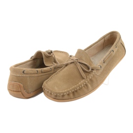 Mocasines de mujer American Club JK08 de piel beige 4