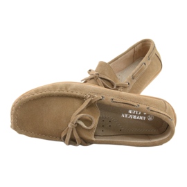 Mocasines de mujer American Club JK08 de piel beige 6