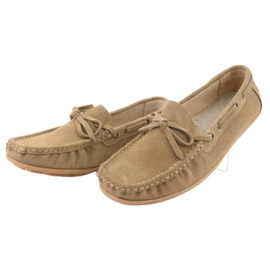 Mocasines de mujer American Club JK08 de piel beige 3