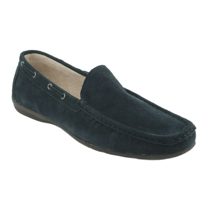 American Club Mocasines de cuero. Gamuza marina azul americano jk02 1