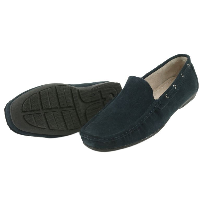 American Club Mocasines de cuero. Gamuza marina azul americano jk02 5
