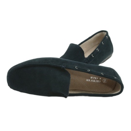 American Club Mocasines de cuero. Gamuza marina azul americano jk02 6