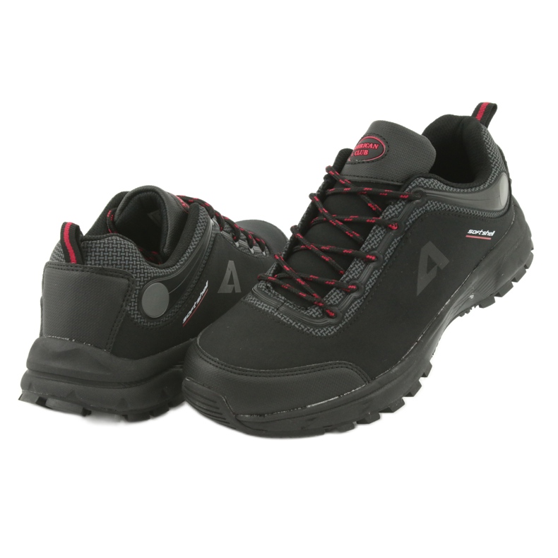 Calzado deportivo softshell impermeable American Club HL02 negro rojo gris 4