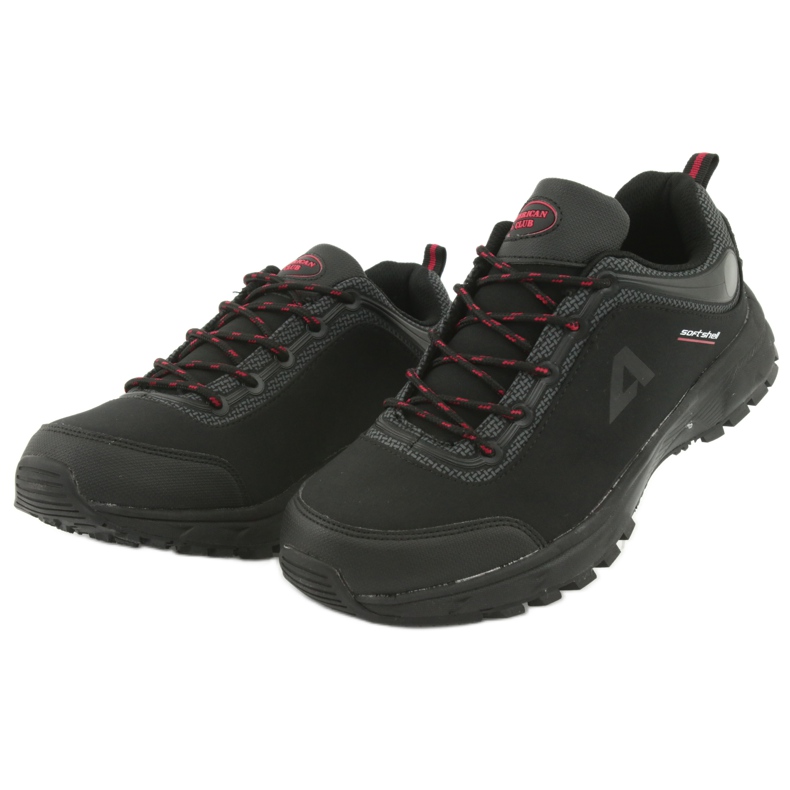 Calzado deportivo softshell impermeable American Club HL02 negro rojo gris 3