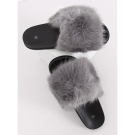 Pantuflas grises con piel CK107P Gris 2