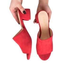 Zapatillas de ante en el poste VINCEZA rojo 4