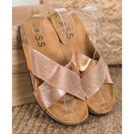 SHELOVET Pantuflas doradas clásicas dorado 5
