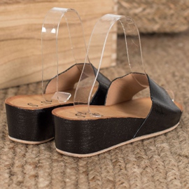 SHELOVET Zapatillas de cuña con estilo negro 1 SHELOVET Zapatillas de cuña con estilo negro 1