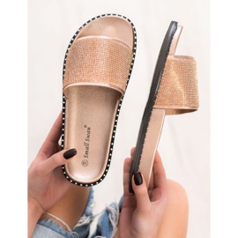 SHELOVET Zapatillas de moda con circonita cúbica amarillo 1