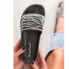 SHELOVET Zapatillas de moda con circonita cúbica negro gris 1