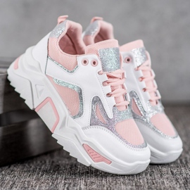 Seastar Zapatillas de moda con purpurina blanco rosado 2