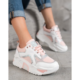 Seastar Zapatillas de moda con purpurina blanco rosado 3