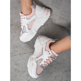 Seastar Zapatillas de moda con purpurina blanco rosado 4