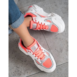 Seastar Zapatillas de moda con purpurina blanco naranja 4
