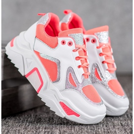 Seastar Zapatillas de moda con purpurina blanco naranja 5